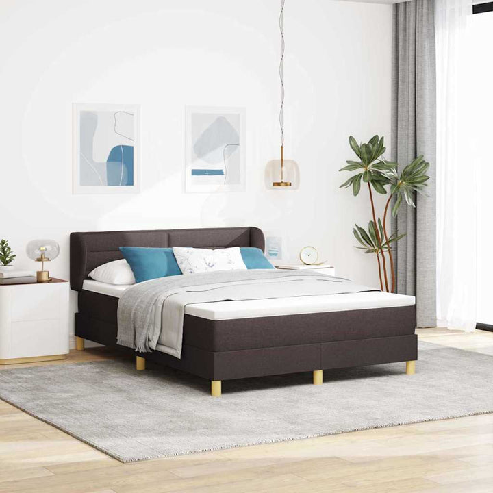 Box spring seng med madras Mørk Brun 140 x 200 cm Stof