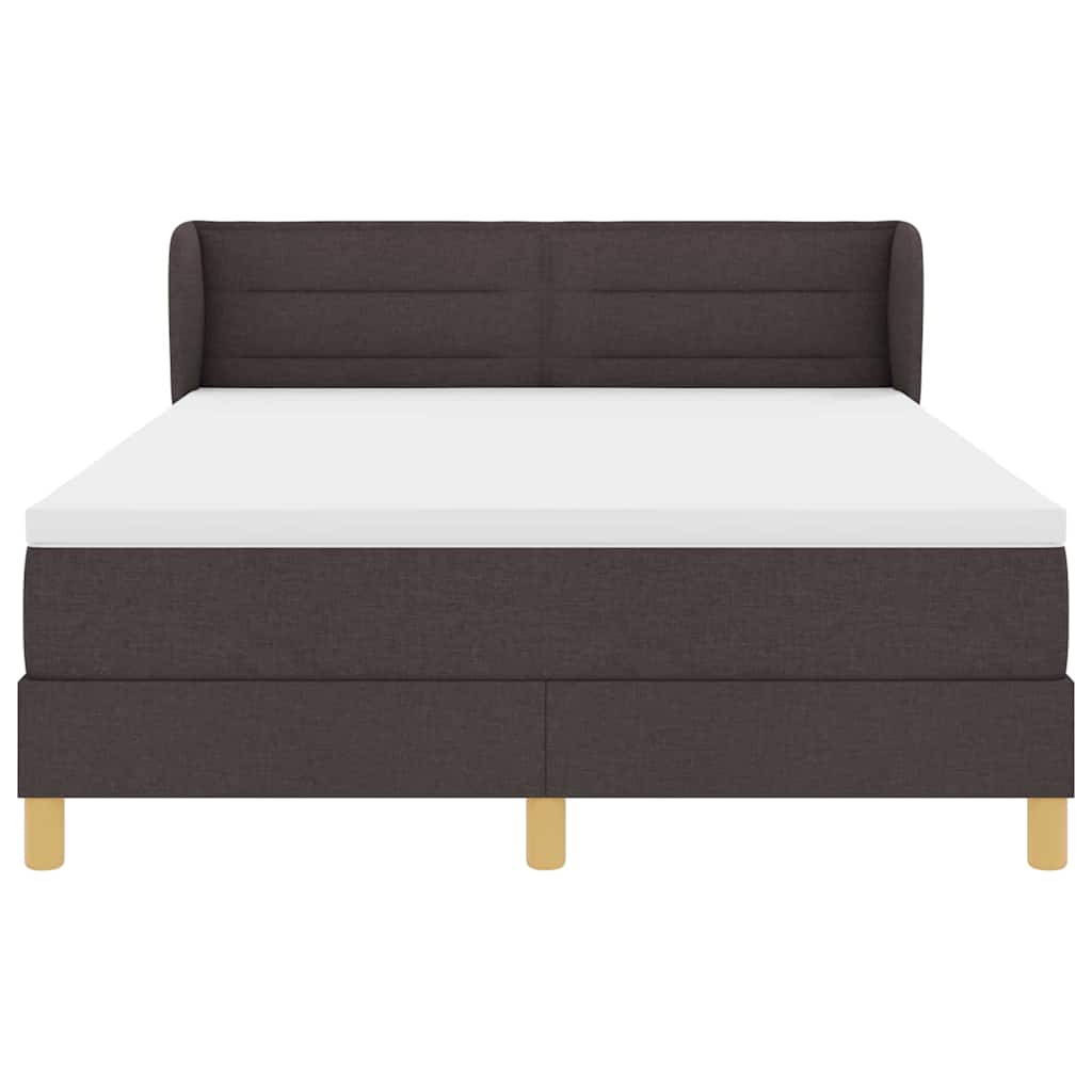 Box spring seng med madras Mørk Brun 140 x 200 cm Stof