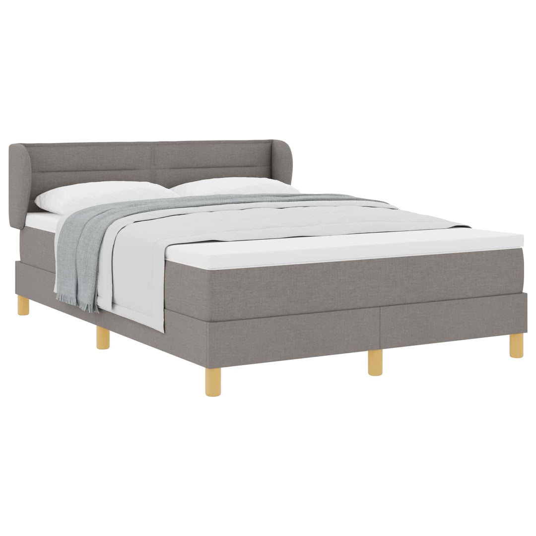 Box spring seng med madras Gråbrun 140 x 200 cm Stof