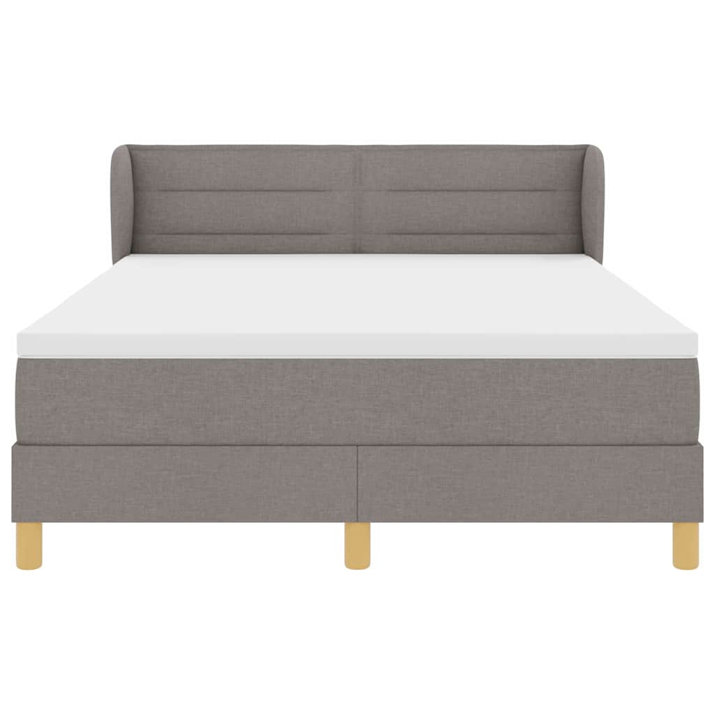 Box spring seng med madras Gråbrun 140 x 200 cm Stof