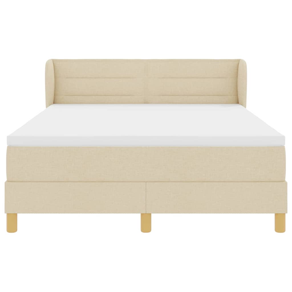 Box spring seng med madras Creme 140 x 200 cm Stof