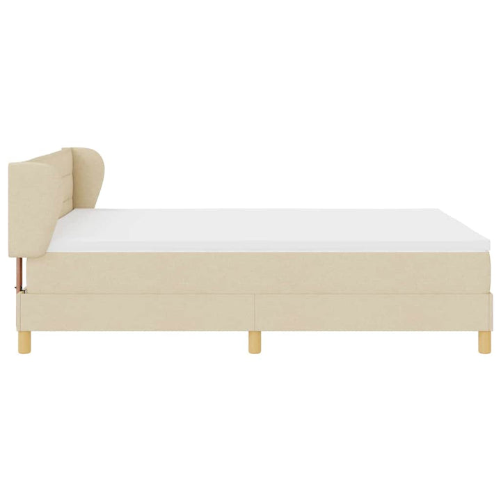 Box spring seng med madras Creme 140 x 200 cm Stof