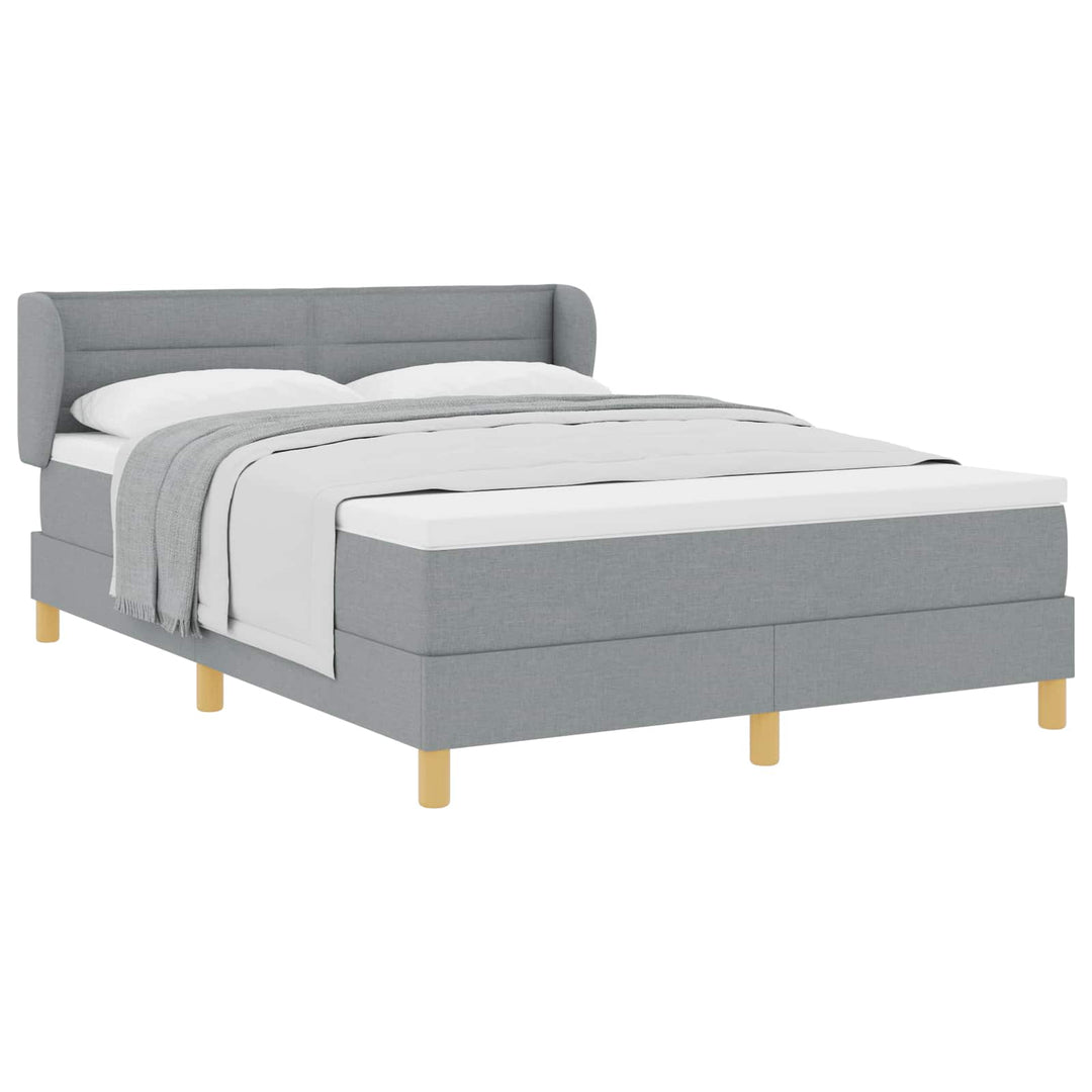 Box spring seng med madras Lysegrå 160 x 200 cm Stof