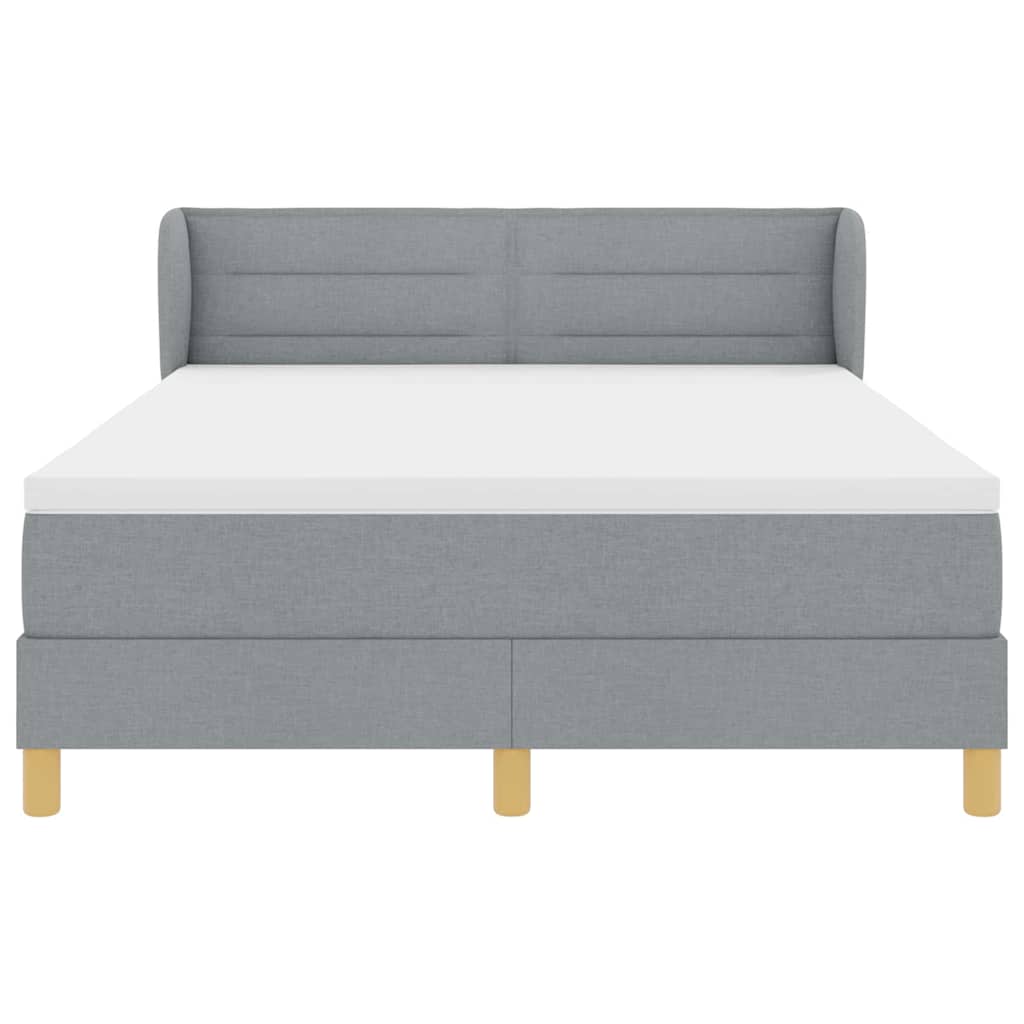 Box spring seng med madras Lysegrå 160 x 200 cm Stof