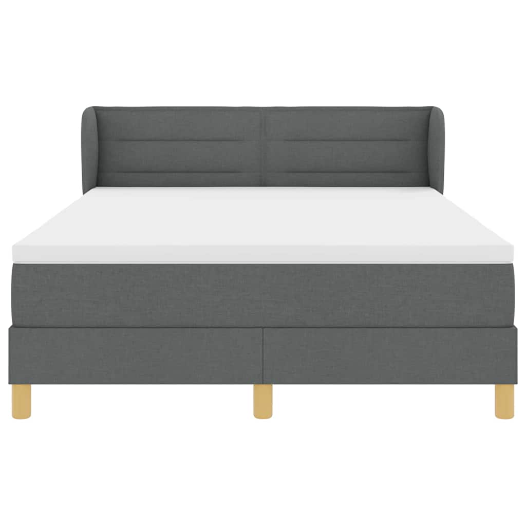 Box spring seng med madras Mørkegrå 160 x 200 cm Stof