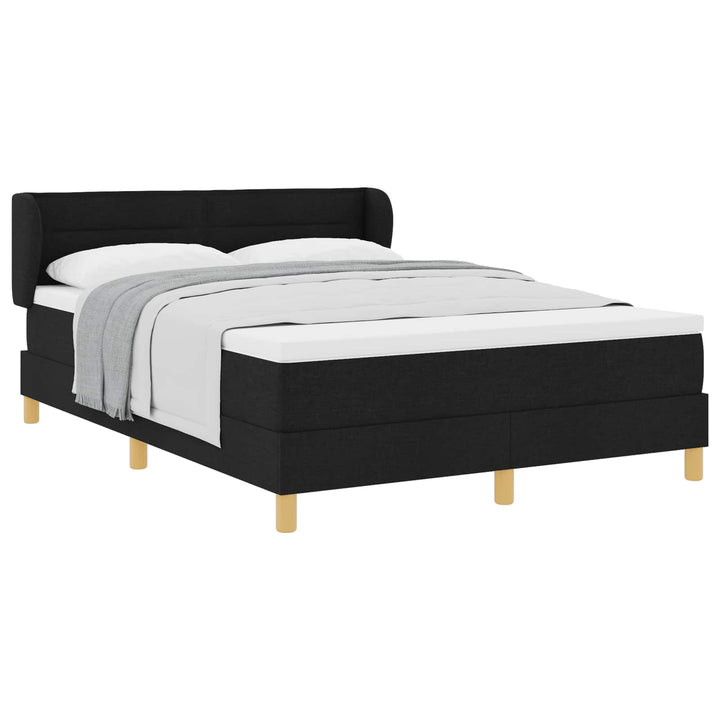 Box spring seng med madras Sort 160 x 200 cm Stof