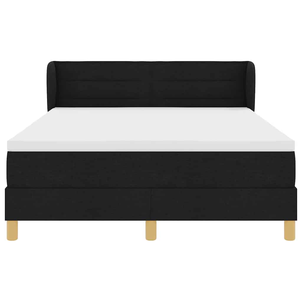 Box spring seng med madras Sort 160 x 200 cm Stof