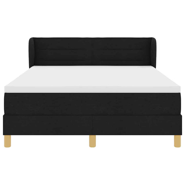Box spring seng med madras Sort 160 x 200 cm Stof
