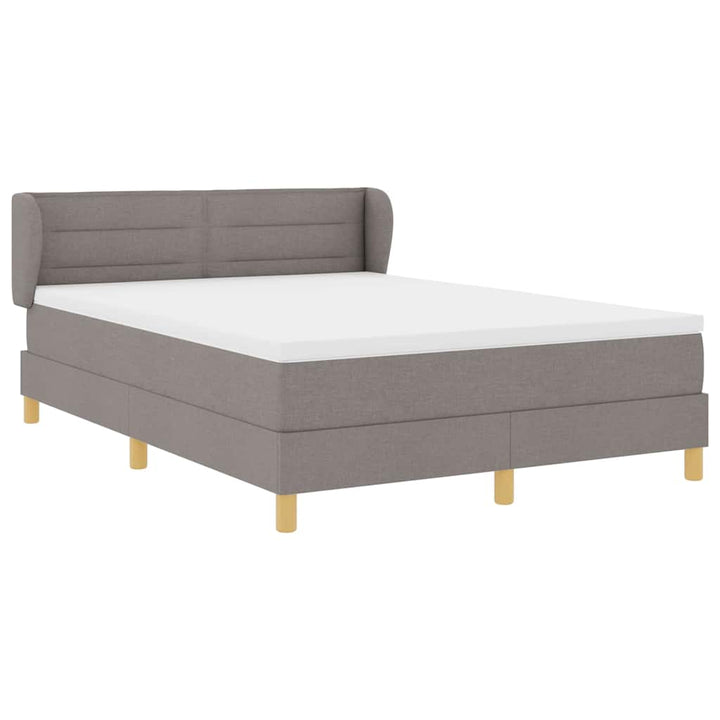Box spring seng med hovedgærde Gråbrun 160 x 200 cm Stof
