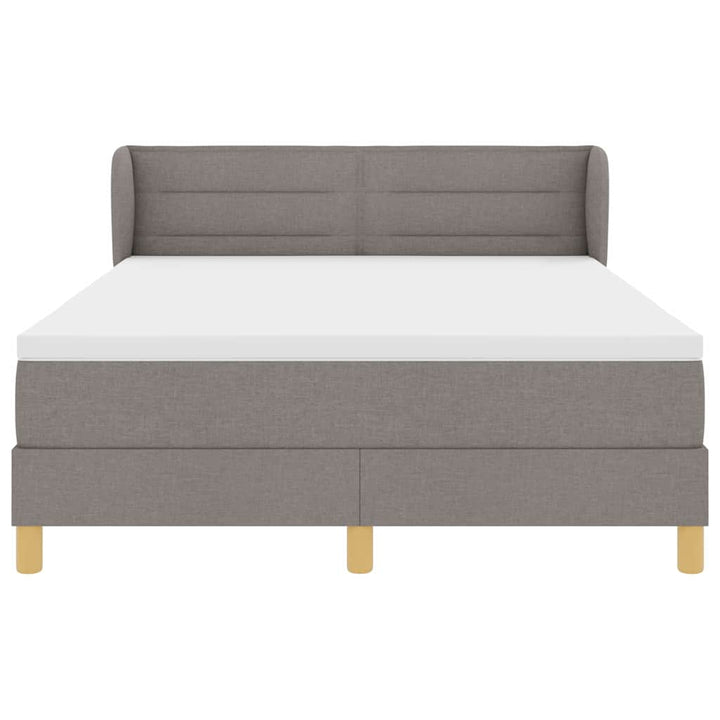 Box spring seng med hovedgærde Gråbrun 160 x 200 cm Stof
