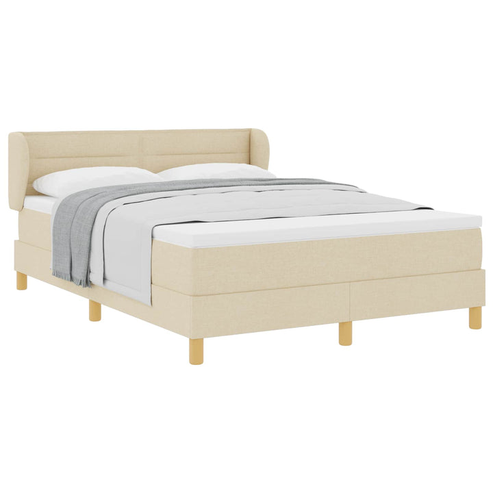 Box spring seng med madras Creme 160 x 200 cm Stof