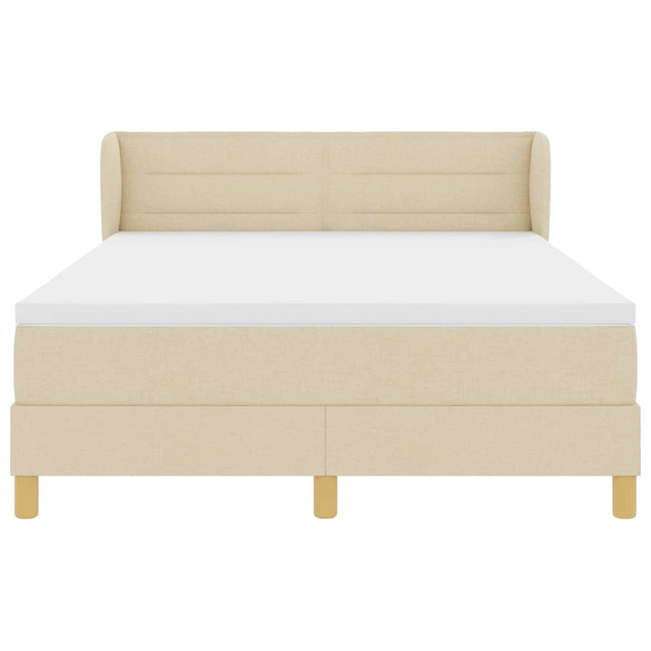 Box spring seng med madras Creme 160 x 200 cm Stof