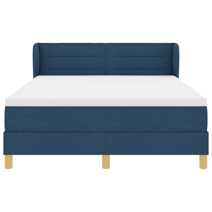 Box spring seng med madras med hovedgærde Blå 160 x 200 cm Stof