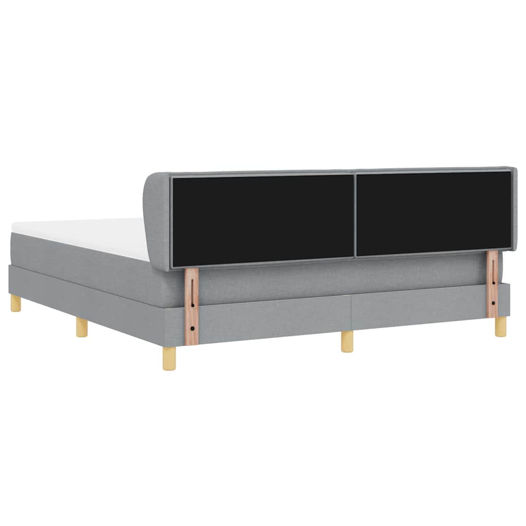 Box spring seng med madras Lysegrå 180 x 200 cm Stof