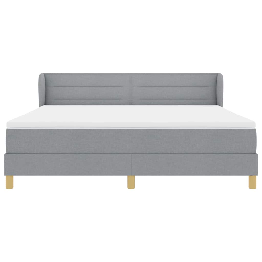 Box spring seng med madras Lysegrå 180 x 200 cm Stof