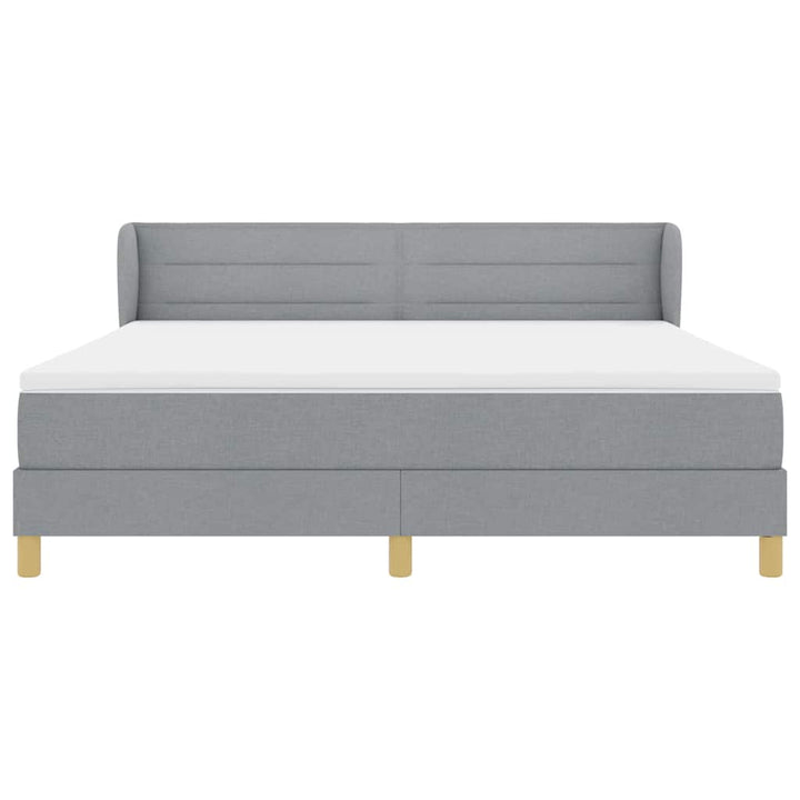 Box spring seng med madras Lysegrå 180 x 200 cm Stof