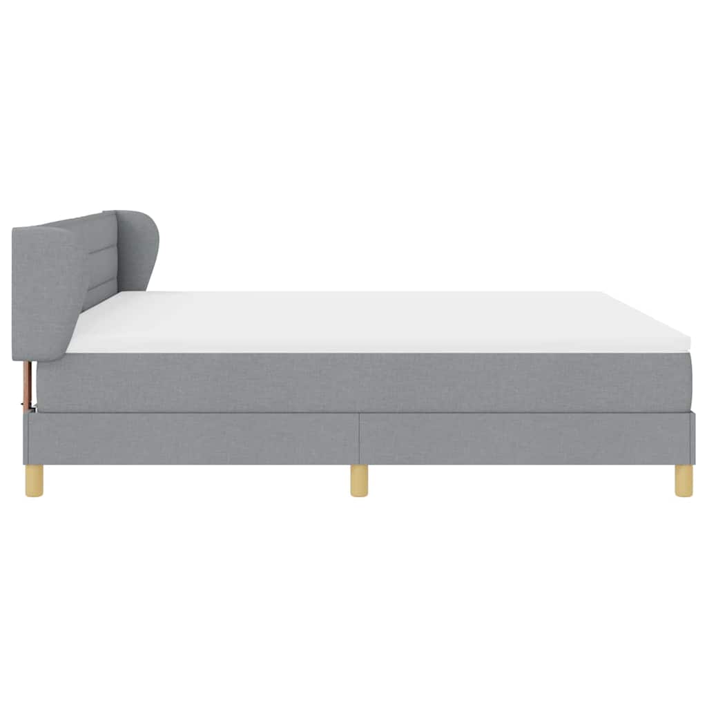 Box spring seng med madras Lysegrå 180 x 200 cm Stof