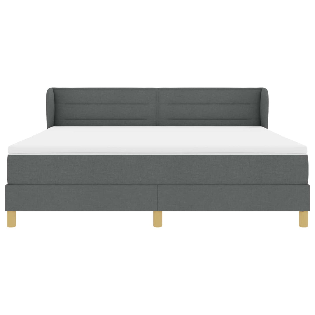 Box spring seng med madras Mørkegrå 180 x 200 cm Stof