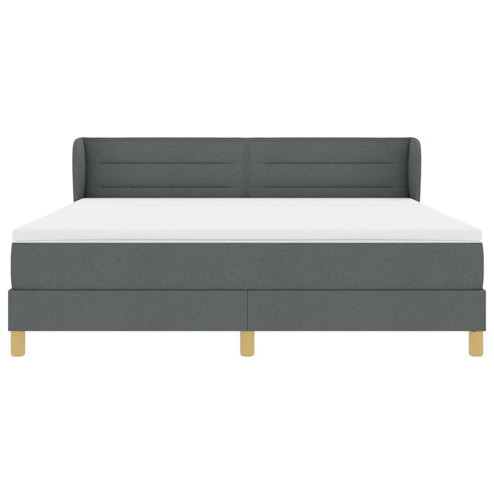 Box spring seng med madras Mørkegrå 180 x 200 cm Stof