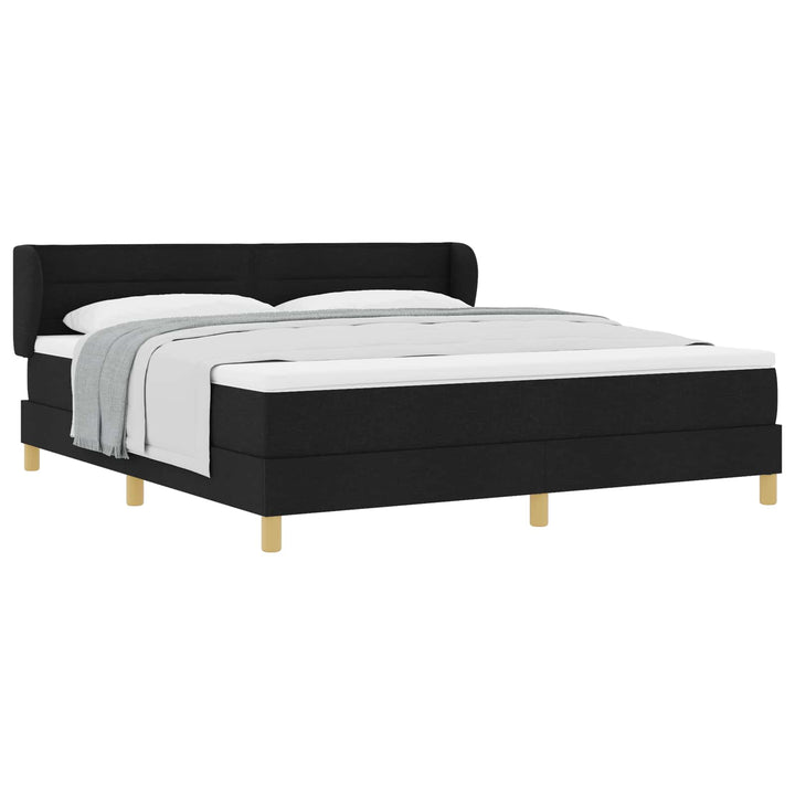 Box spring seng med madras Sort 180 x 200 cm Stof