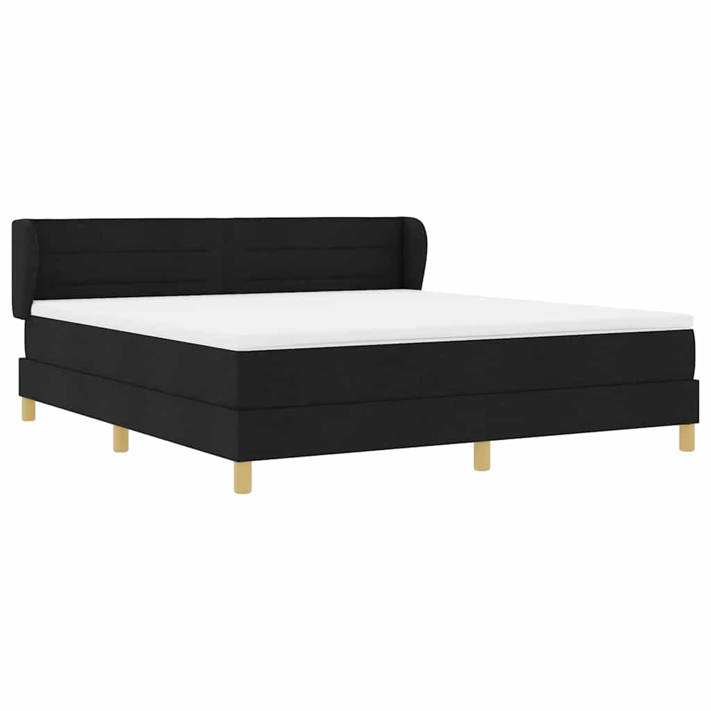Box spring seng med madras Sort 180 x 200 cm Stof