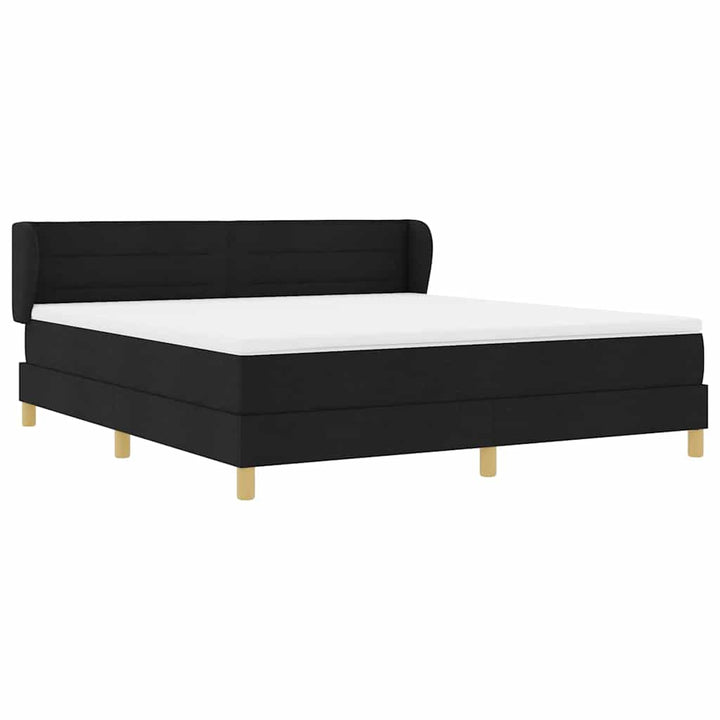 Box spring seng med madras Sort 180 x 200 cm Stof