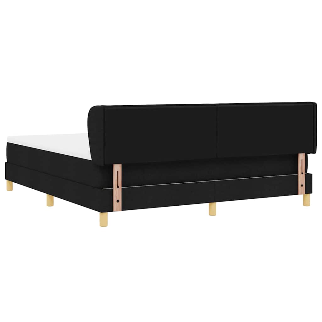 Box spring seng med madras Sort 180 x 200 cm Stof
