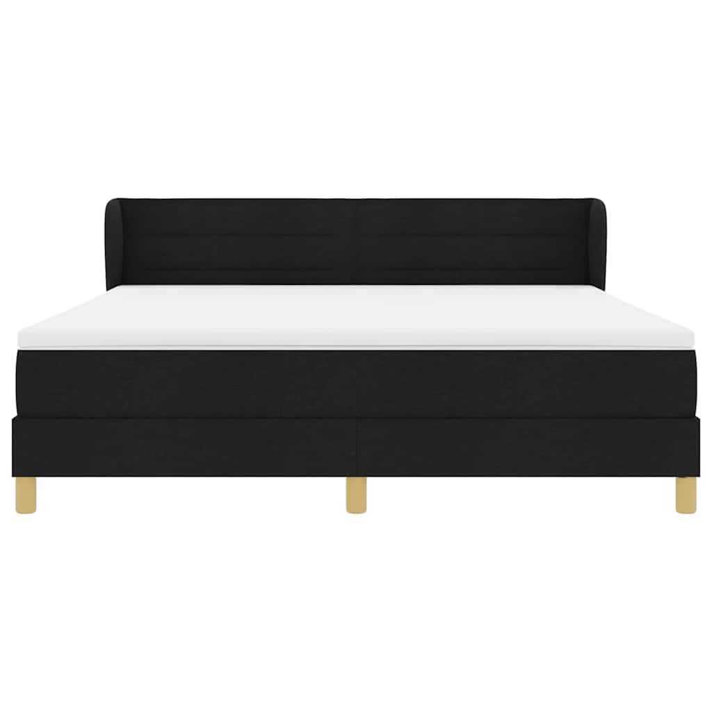 Box spring seng med madras Sort 180 x 200 cm Stof