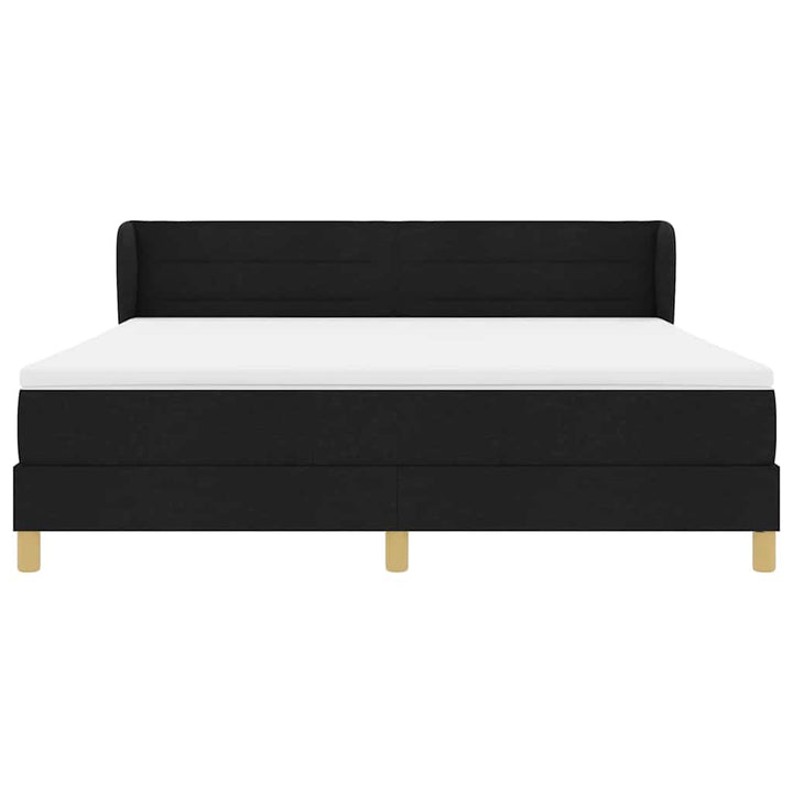 Box spring seng med madras Sort 180 x 200 cm Stof