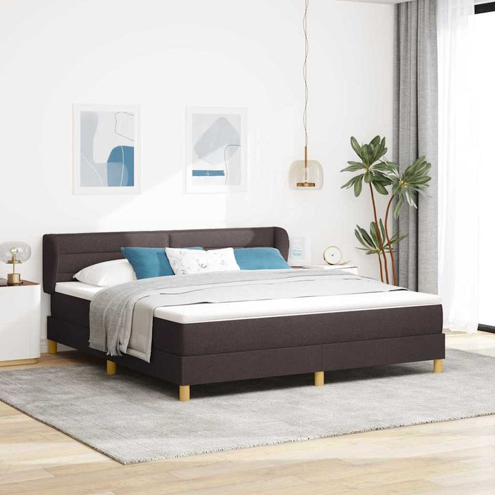 Box spring seng med madras Mørk Brun 180 x 200 cm Stof