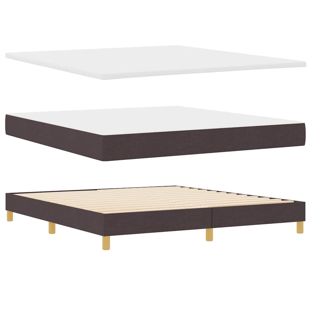 Box spring seng med madras Mørk Brun 180 x 200 cm Stof