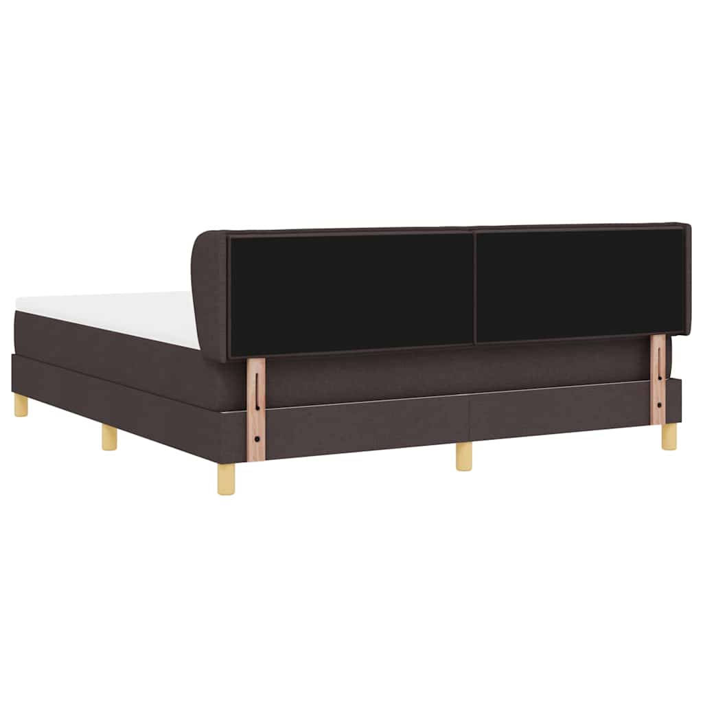 Box spring seng med madras Mørk Brun 180 x 200 cm Stof
