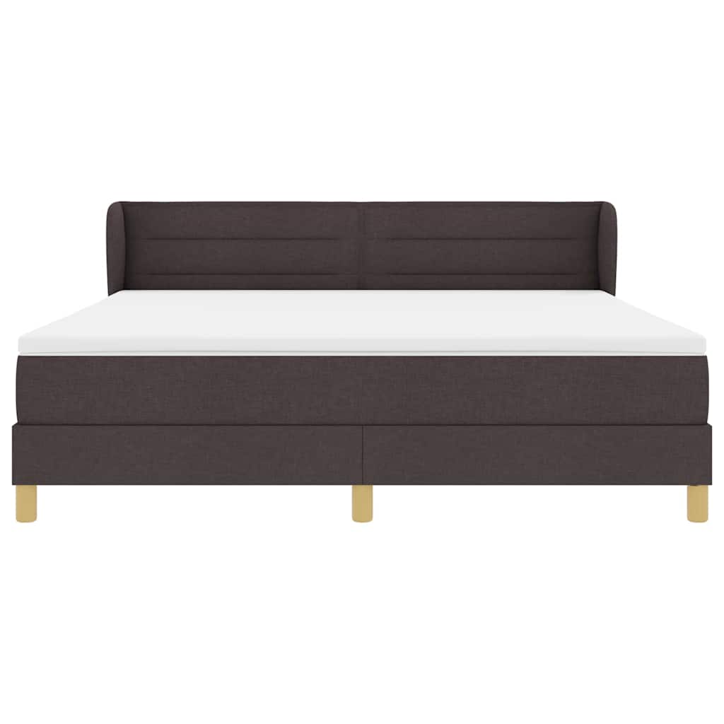 Box spring seng med madras Mørk Brun 180 x 200 cm Stof