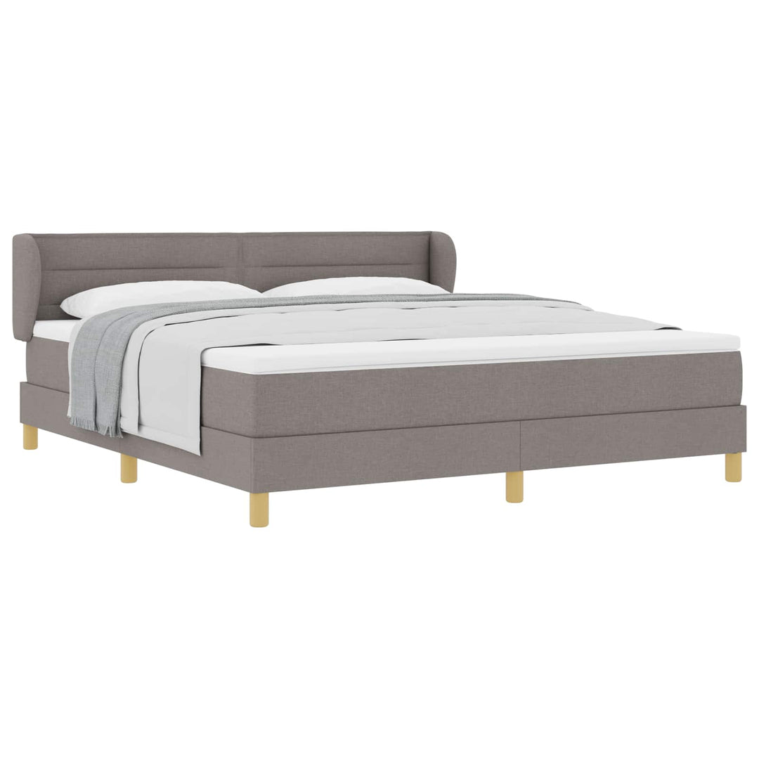 Box spring seng med hovedgærde Gråbrun 180 x 200 cm Stof