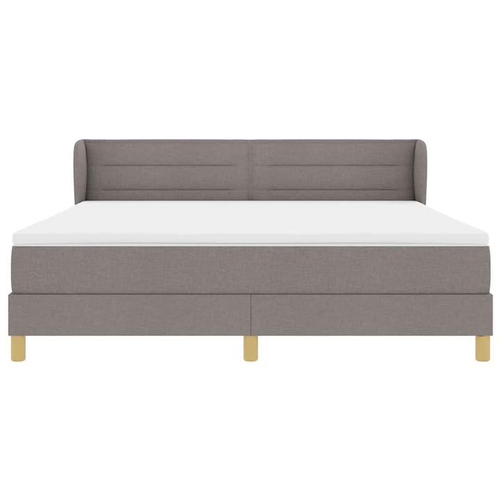 Box spring seng med hovedgærde Gråbrun 180 x 200 cm Stof