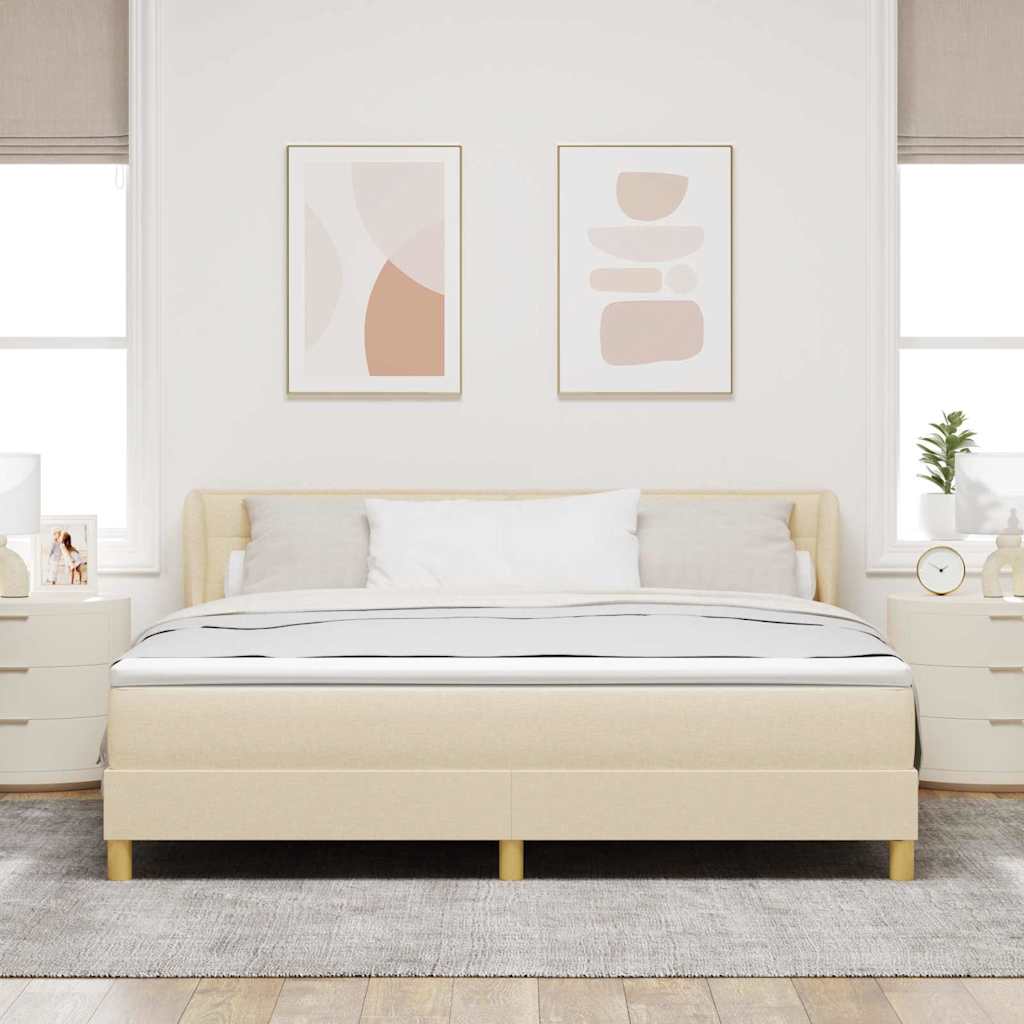 Box spring seng med madras Creme 180 x 200 cm Stof
