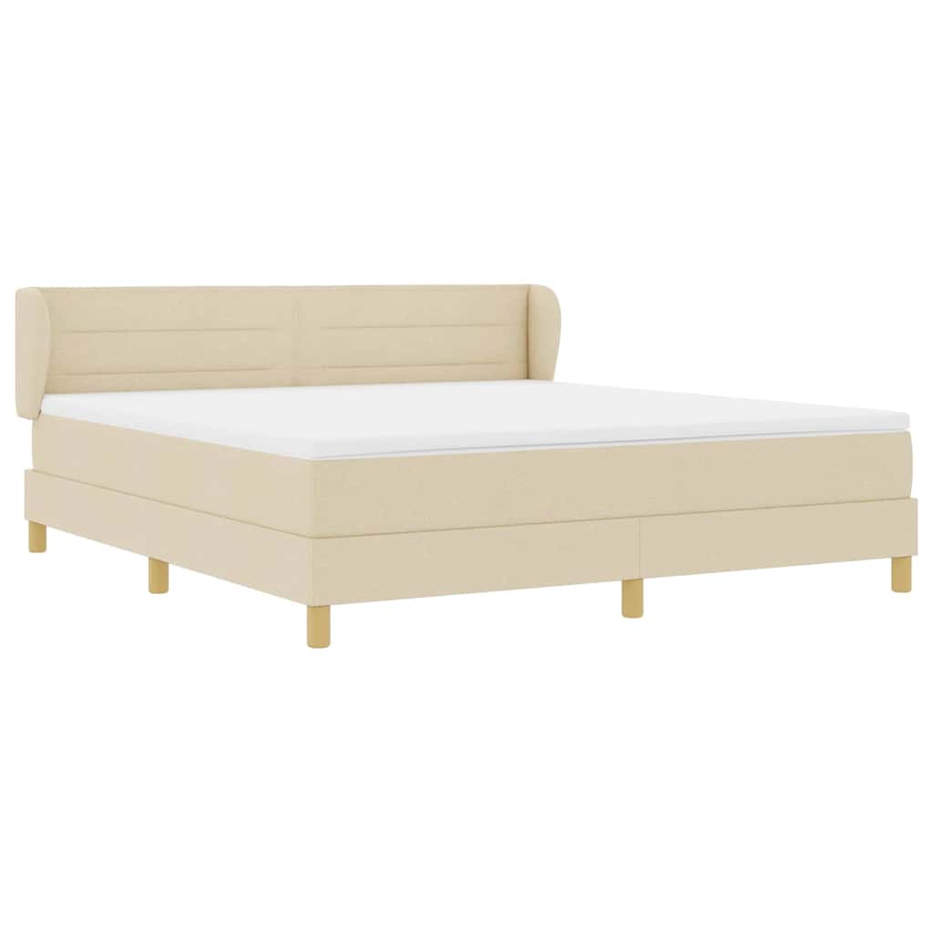 Box spring seng med madras Creme 180 x 200 cm Stof