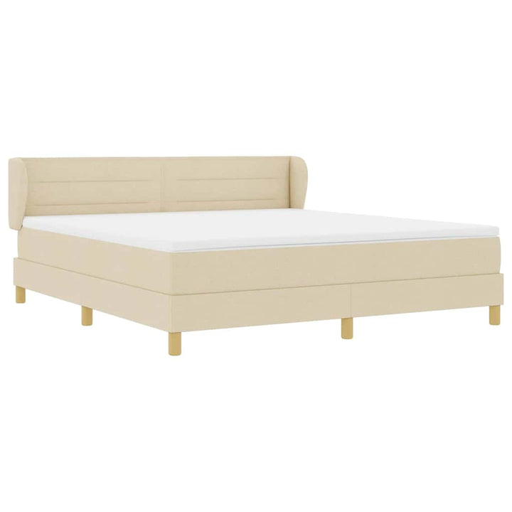 Box spring seng med madras Creme 180 x 200 cm Stof