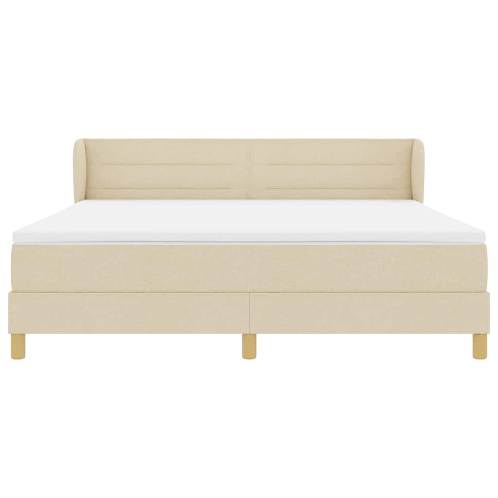 Box spring seng med madras Creme 180 x 200 cm Stof