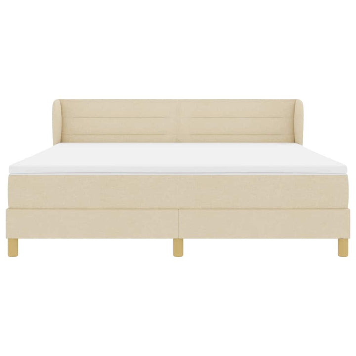 Box spring seng med madras Creme 180 x 200 cm Stof