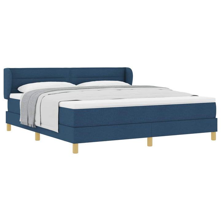 Box spring seng med madras med hovedgærde Blå 180 x 200 cm Stof