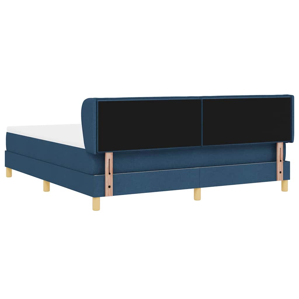 Box spring seng med madras med hovedgærde Blå 180 x 200 cm Stof