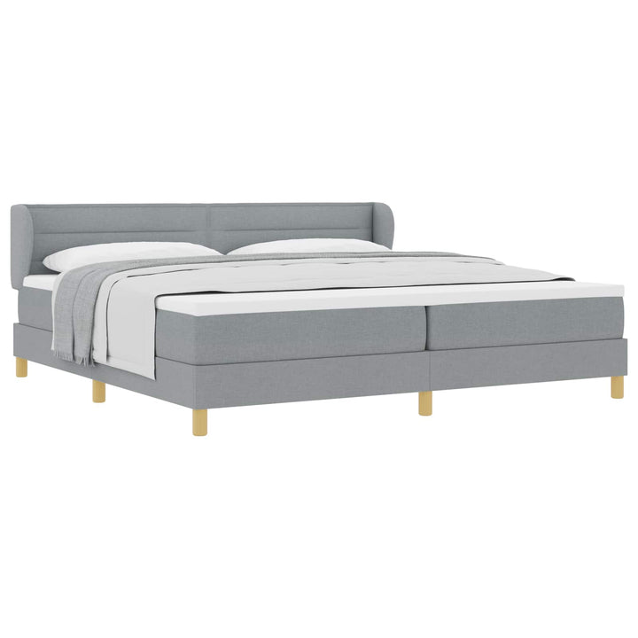 Box spring seng med madras Lysegrå 200 x 200 cm Stof