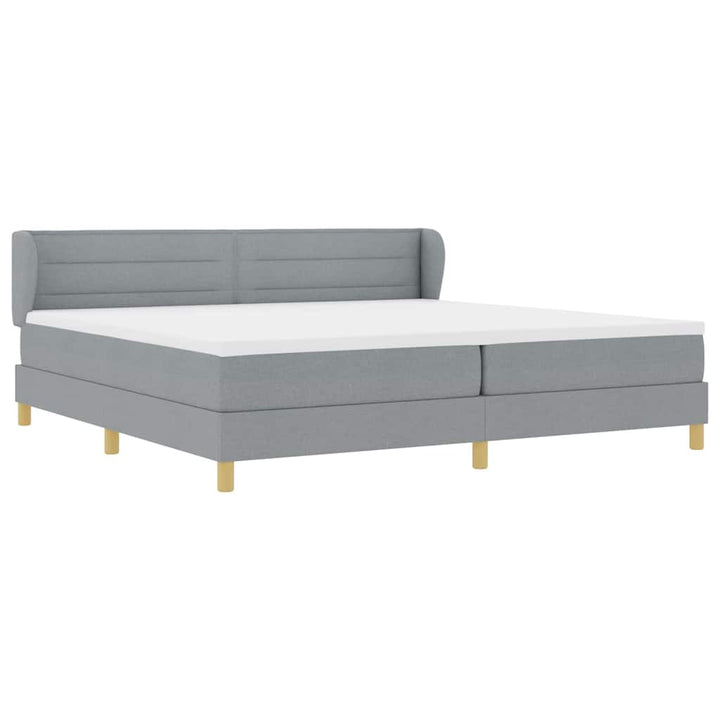 Box spring seng med madras Lysegrå 200 x 200 cm Stof