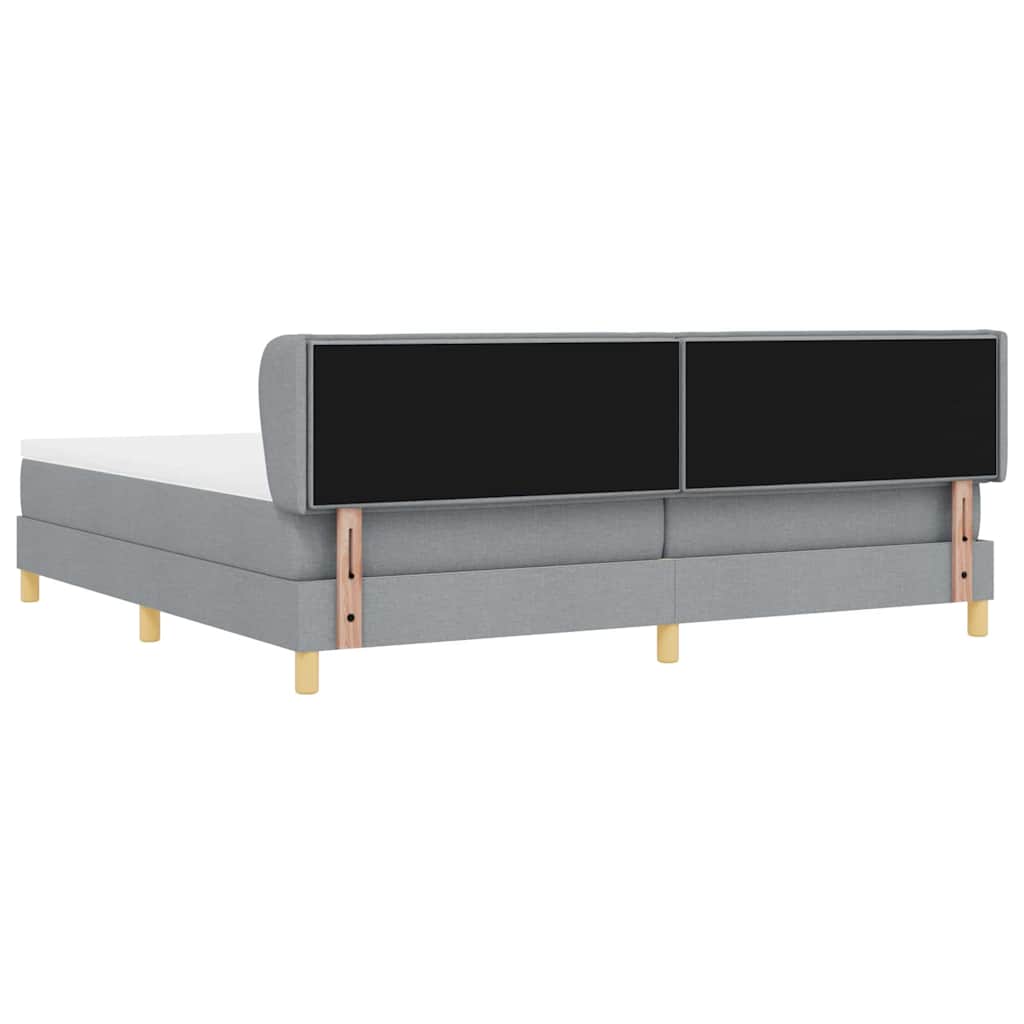 Box spring seng med madras Lysegrå 200 x 200 cm Stof