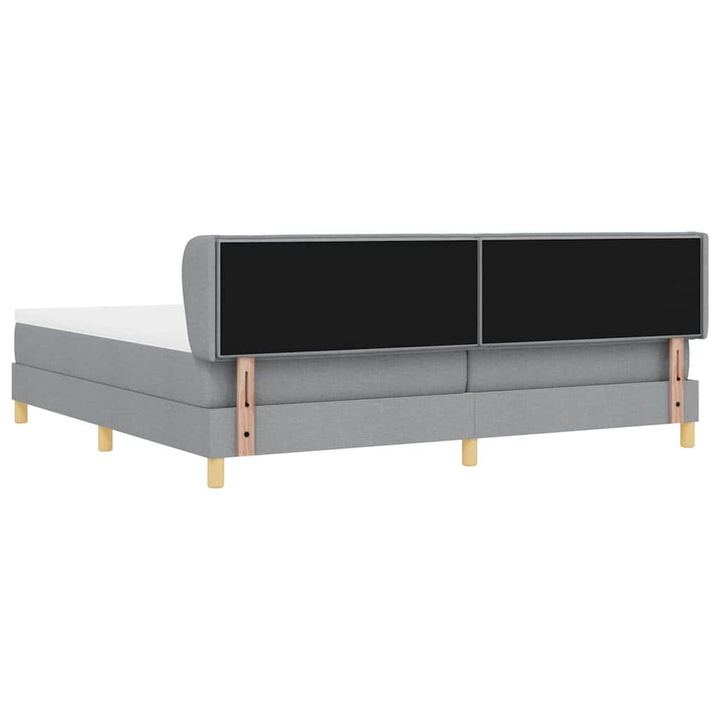 Box spring seng med madras Lysegrå 200 x 200 cm Stof