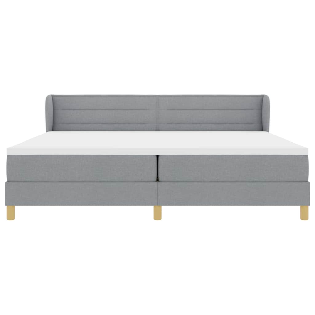 Box spring seng med madras Lysegrå 200 x 200 cm Stof