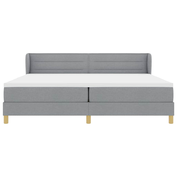 Box spring seng med madras Lysegrå 200 x 200 cm Stof