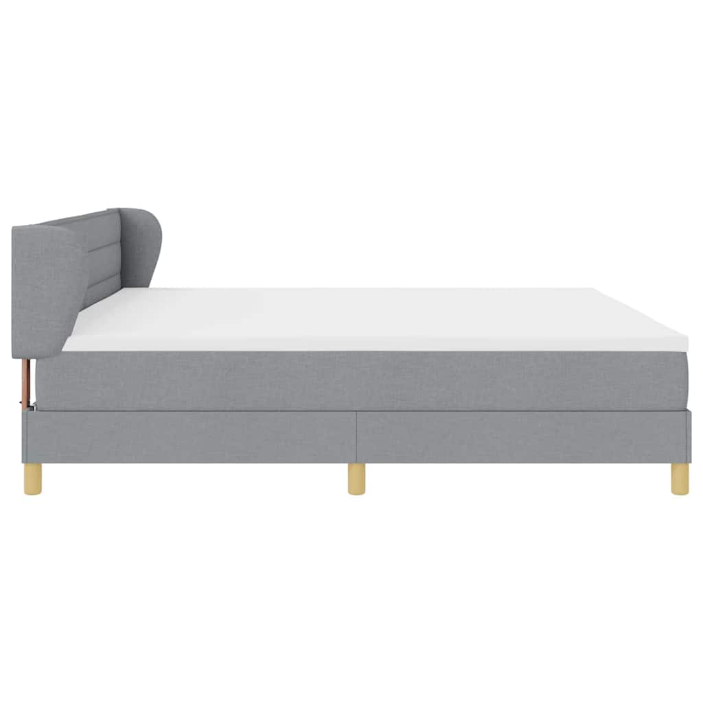 Box spring seng med madras Lysegrå 200 x 200 cm Stof