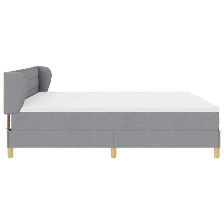 Box spring seng med madras Lysegrå 200 x 200 cm Stof